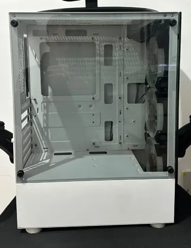 Gabinete Gamer Rise Mode Glass 06X Frost Branco + 4 Fans