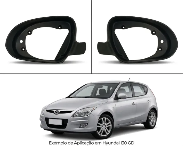 Moldura aro interno Retrovisor Hyundai i30 primeira geração 2009/2012 (Par)