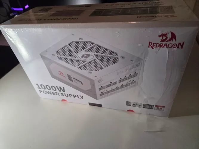 Fonte Redragon RGPS 1000W Branca 80 plus platinum