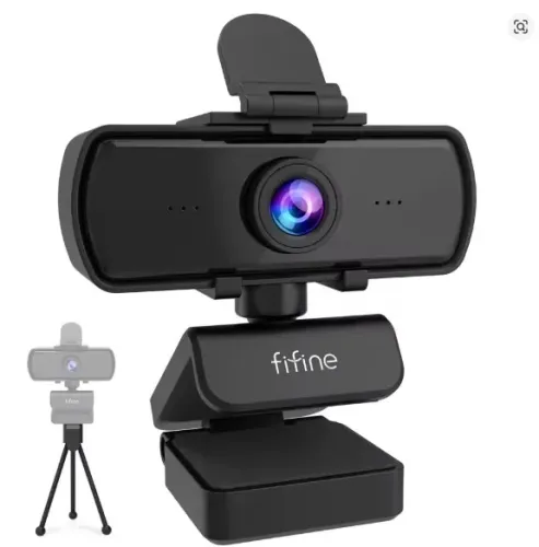 Webcam Full HD 144p 2K Com Microfone e Tripé Para Desktop e Laptop Ideal para Streaming
