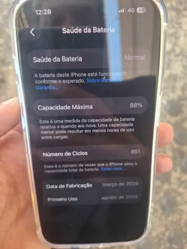 Iphone 15 pro 88% Saúde Seminovo