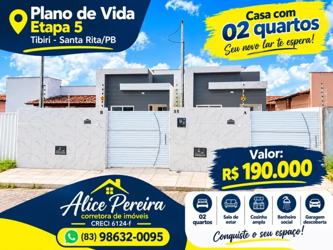 Casa avaliada em Santa Rita R$ 190.000