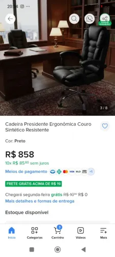 Cadeira para escritório ou nail designer