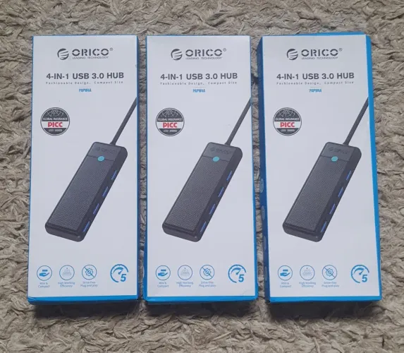 ?Hub USB 3.0 Orico 4 em 1 - NOVO