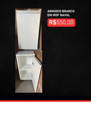 Armário branco em MDF Naval