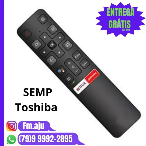 Controle remoto Smart Semp Toshiba 4k- Novo / Entrega Grátis 8km/ Garantia