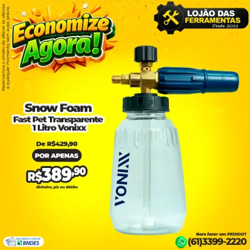 Canhão Espuma Snow Foam Fast Pet Tramsparente 1L Vonixx