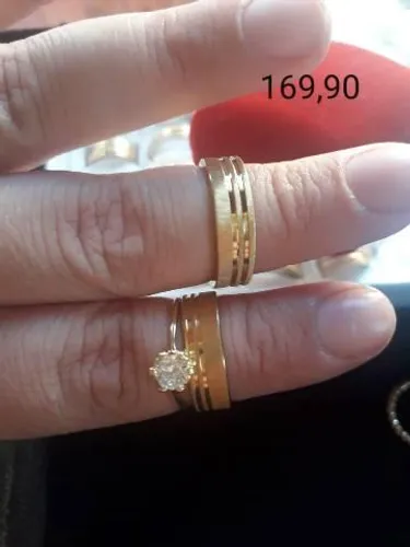 Promoção alianças banhadas a ouro 18 k APARTIR de 129,90 +  Anel brinde 