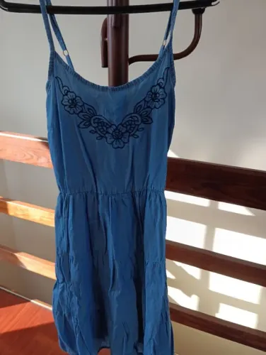 Vestido Soltinho Azul Estilo Jeans