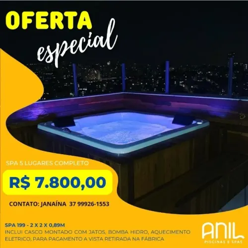 JA - Spa de 5 lugares 2 x 2 x 0,89m com bomba e aquecimento