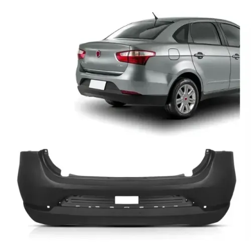 Parachoque Traseiro Fiat Grand Siena 2012 a 2021 - Preto Liso