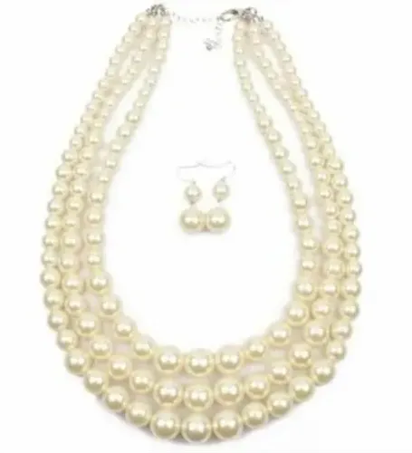Argola + Colar de Pérolas