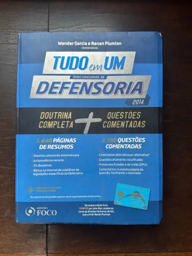 Livro Tudo em Um para Concursos de Defensoria: doutrina e questões comentadas