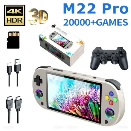Vídeo Game Retro  Portátil M22 Pro Tela ips 5.5 64gb 20.000 Jogos Led Rgb + 1 Joystick