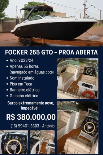 Lancha Focker 255 GTO impecável