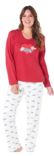 Pijama feminino com estampa de dachshund
