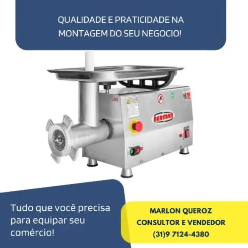 Moedor de Carne Bermar Boca 22 Inox Novo