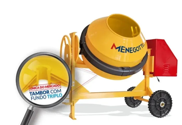 BETONEIRA 400L RENTAL C/RODA MACICA C/KIT MENEGOTTI