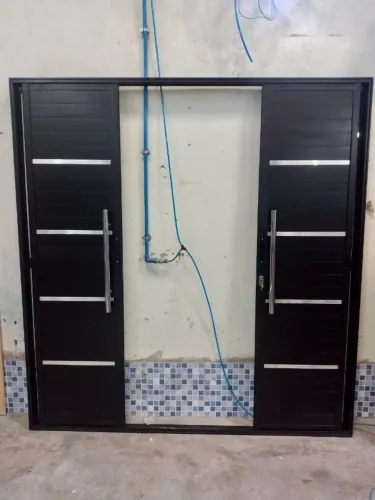 PORTA DE ALÚMINIO DE CORRER PRETO 4F 2.10X1.50 - MEGA OFERTA