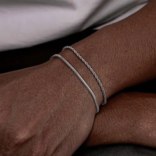 Kit Duas Pulseiras Fina Old Money Regulável Unissex