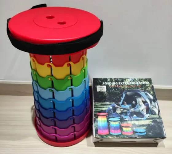 Banqueta Banco Retrátil Portátil Com Alça Telescópica 
