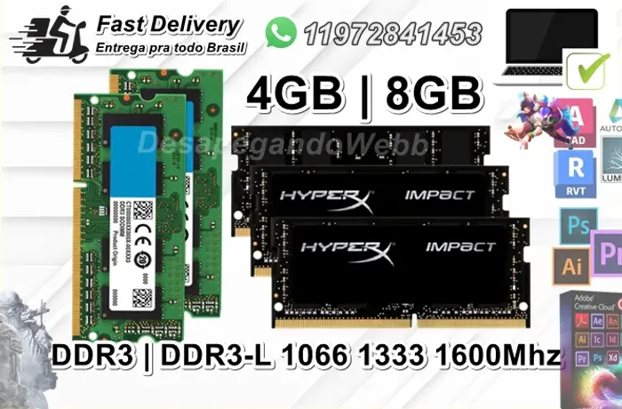 [Novas] Memórias Ram 4/8GB DDR3-DDR3-L | Peças & Serviços