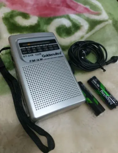 Radio AM FM pilha luz bateria