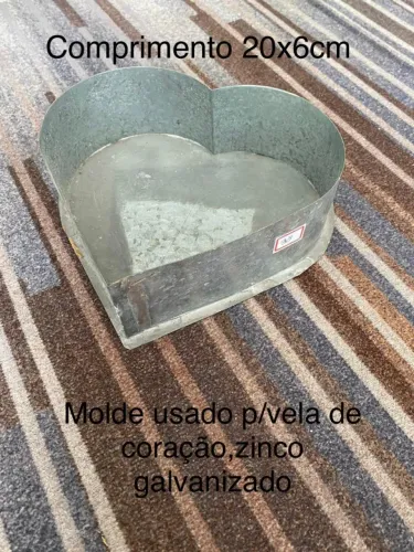 kit 7 molde/forma usada para vela, coração e estrela em zinco galvanizado.