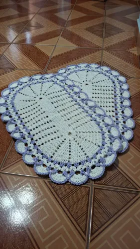 Jogo de tapetes de crochê artesanal