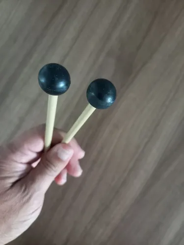 Baquetas com Ponta de Borracha Percussão 