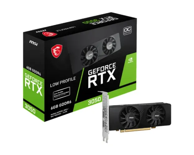 Placa de Vídeo Nvidia Geforce MSI RTX 3050 OC 6GB, 96 Biits, Low Profile - 912-V812-023