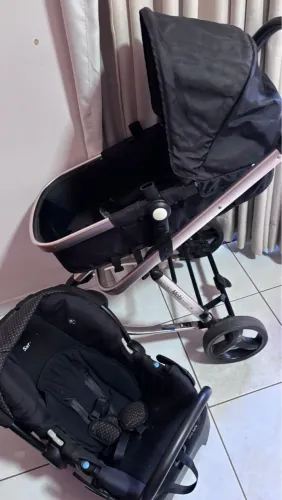 Carrinho de Bebê rose gold - 3 em 1 Safety Mobi Completo