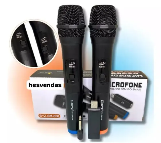 Microfone sem fio duplo