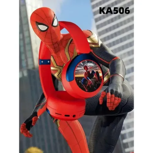 Fone De Ouvido Sem Fio Bluetooth homem aranha KA506 pode colocar Cartão De Memória FM