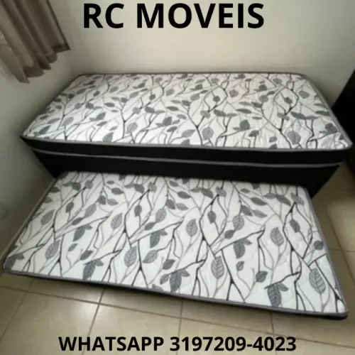 Cama Box Solteiro + Auxiliar - Bibox com Colchão D33 Novo