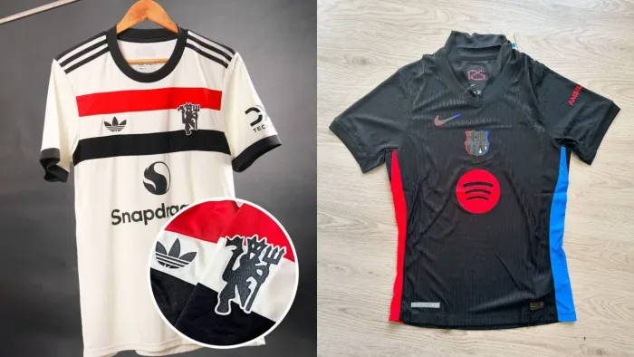 Camisa Authentic Manchester United + Barcelona Tamanho G