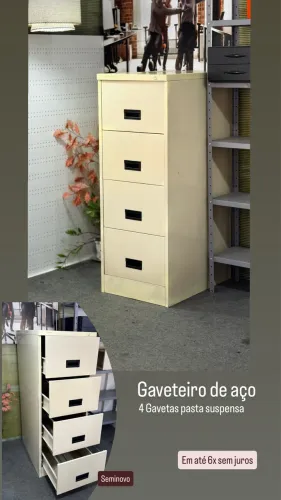 Gaveteiro de Aço arquivo pasta suspensa 6x sem juros
