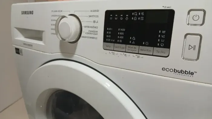 Lava e Seca Samsung Digital Inverter Samsung Ecobubble WD10M Branca 10.1kg