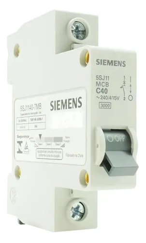 Disjuntor unipolar Siemens novo 50,63,70 amperes