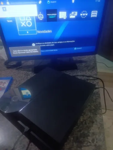 Ps4 fat com 1 controle e 3 jogos