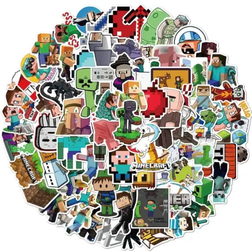 Kit 50 Adesivos de Minecraft - Pcs Peças Unidades Autocolantes  Ferramentas de Pixels