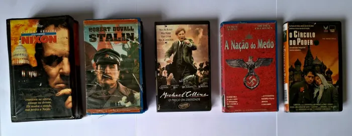 Fitas Vhs de Drama: Stalin ( duplo). Nixon ( duplo) e mais 3 unitárias (Lote)