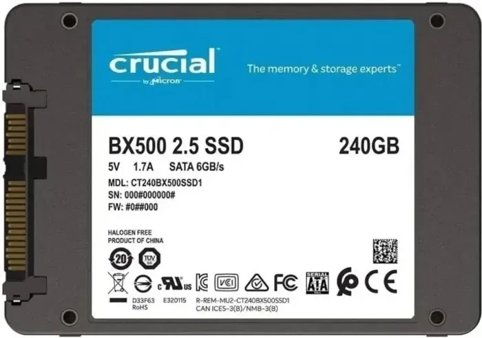 SSD 240GB CRUCIAL SEMI NOVO