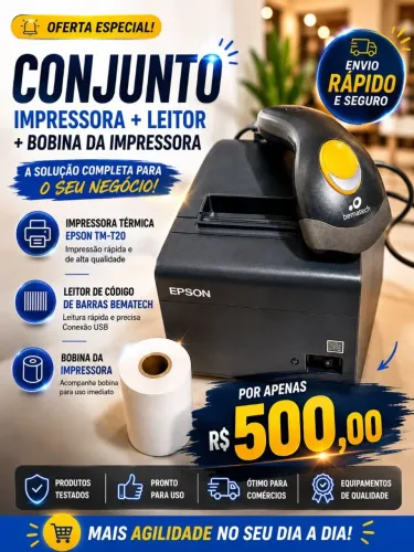 Vendo kit completo,  Impressora,  Leitor de código de barra,  Bobinas