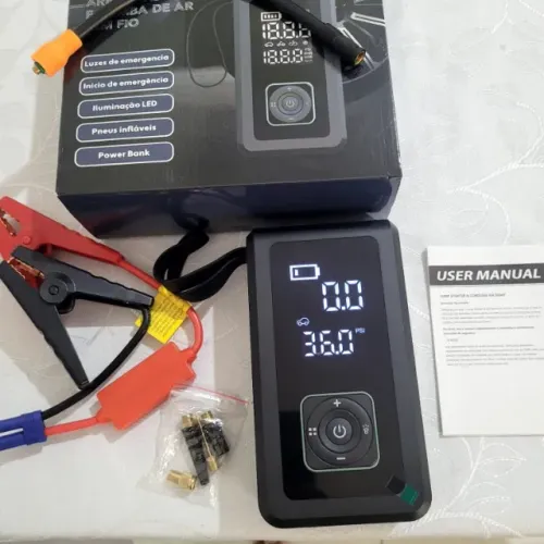 Auxiliar de partida + compressor portátil