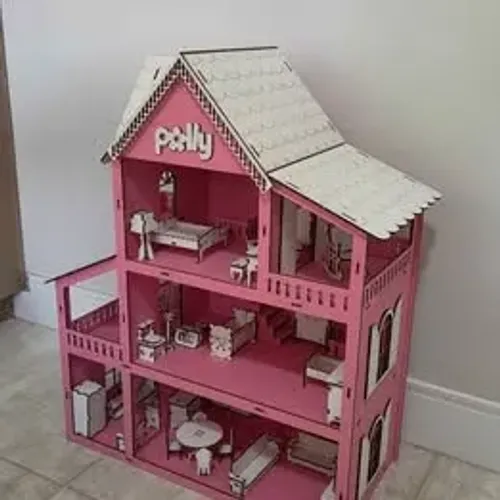 Casinha de boneca com móveis - Pronta entrega