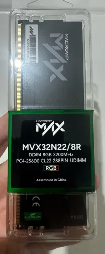 Memória DDR4 1x8gb 3200mhz Macrovip Max RGB preto MVX32N22/8R