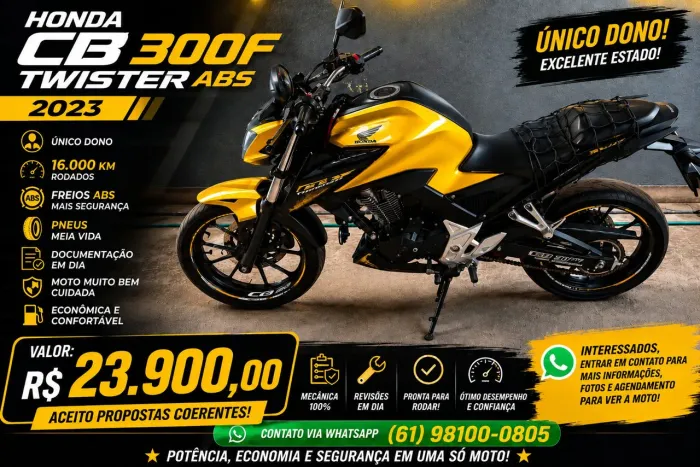 CB 300F TWISTER ABS 2023 | ÚNICO DONO | OPORTUNIDADE