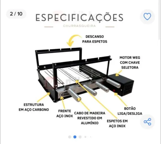 Vendo ou troco churrasqueira giratória nunca usada