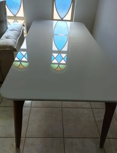 MESA 2,20 x 1,00 - offwhite/Imbuia